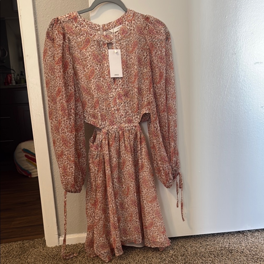 Mango Floral Mini Dress - Red and White